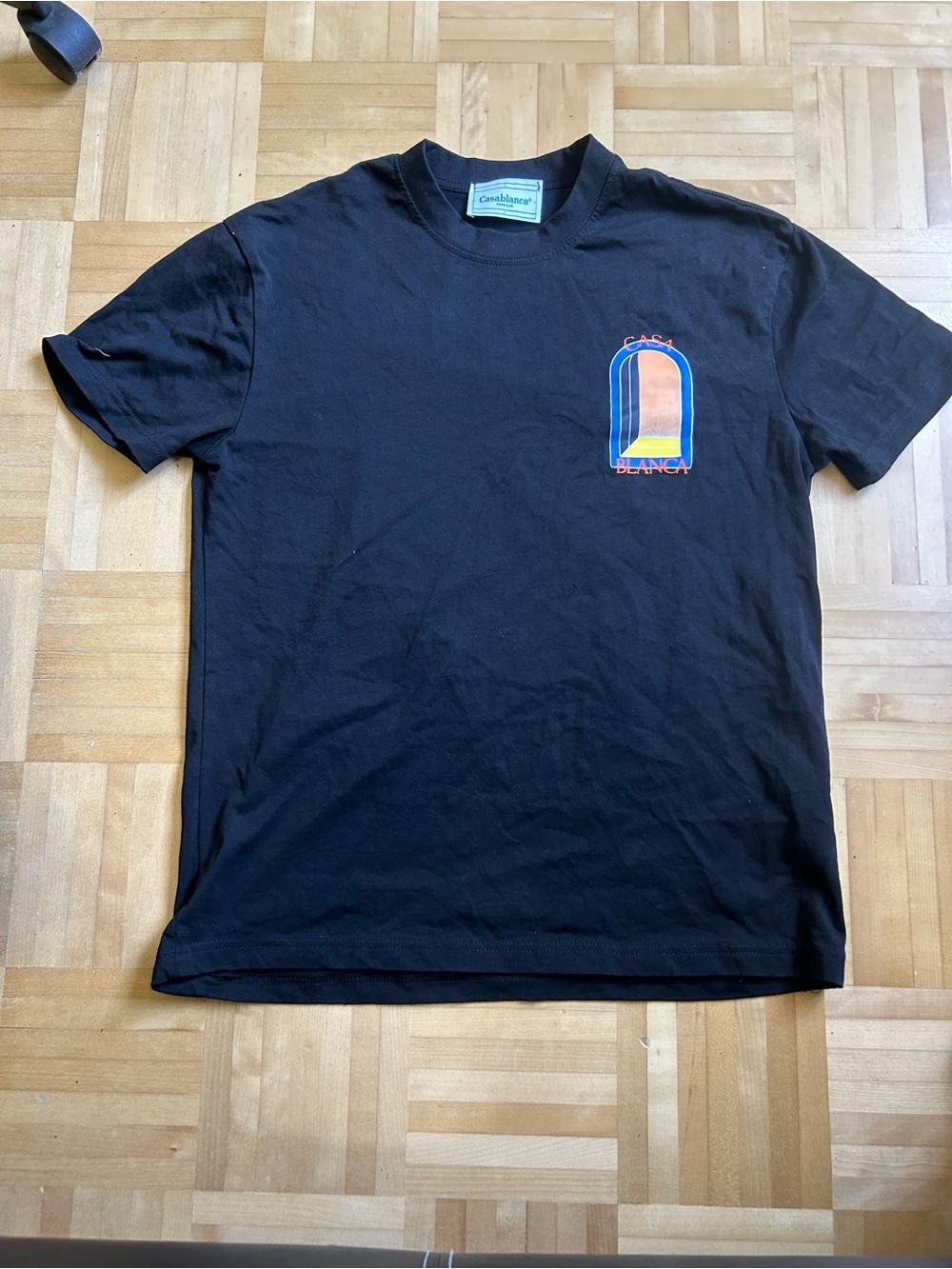 Black Graphic Casablanca Short-Sleeve T-Shirt